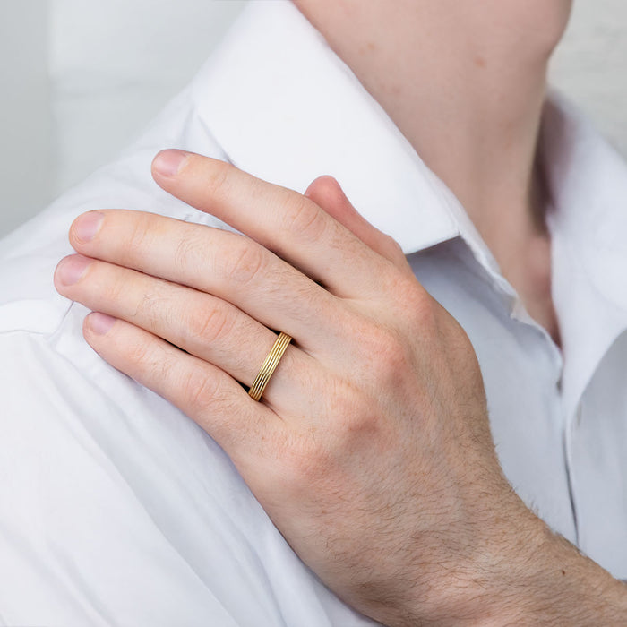 4mm Milgrain Wedding Band