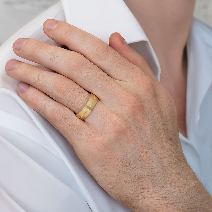 7mm Center Milgrain Wedding Band