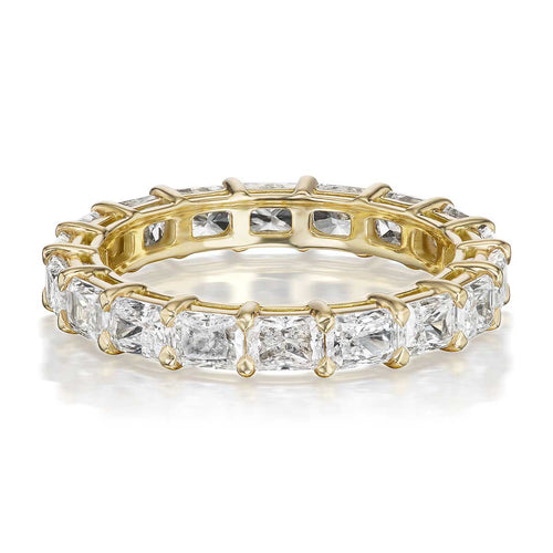 18K YELLOW GOLD NORFOLK FULL ETERNITY BAND WITH HORIZTONTAL SET 2.82TCW  RADIANT CUT DIAMONDS (F COLOR VS CLARITY) BY G.ST CEREMONY.
