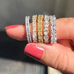 18K YELLOW GOLD NORFOLK FULL ETERNITY BAND WITH HORIZTONTAL SET 2.82TCW  RADIANT CUT DIAMONDS (F COLOR VS CLARITY) BY G.ST CEREMONY.