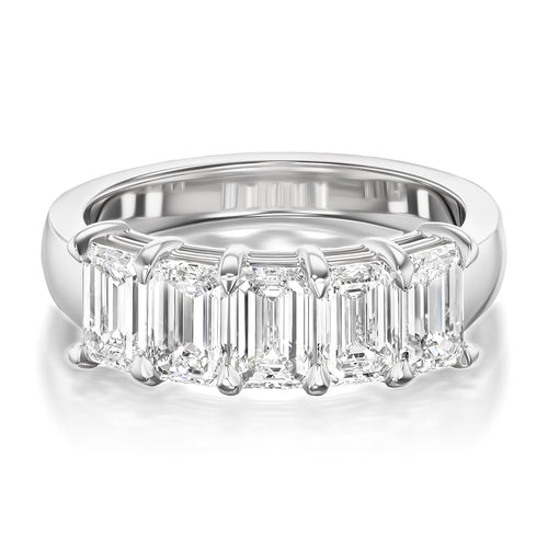 2.53tcw Battery Half Diamond Eternity Wedding Band