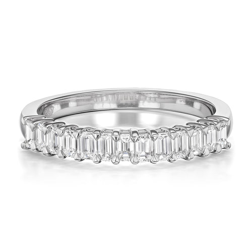 0.73tcw Battery Half Diamond Eternity Wedding Band