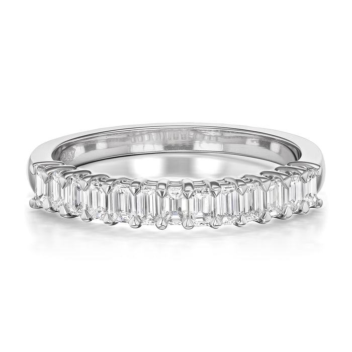 0.73tcw Battery Half Diamond Eternity Wedding Band