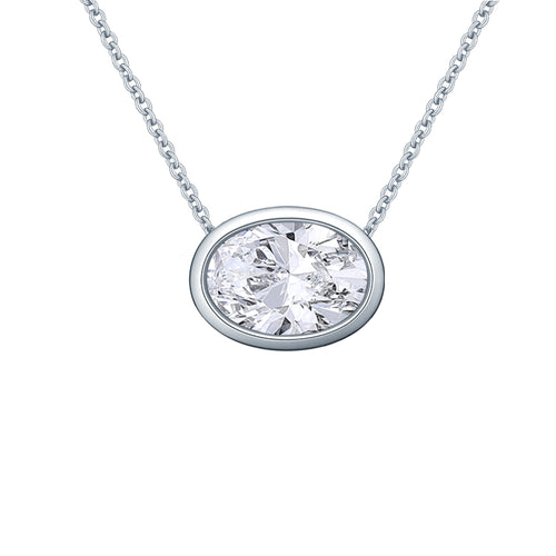 Diamond Bezel Set Pendant Necklace Image 2