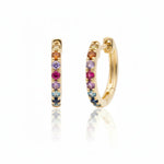 Rainbow Multigem Petite Huggie Earrings