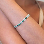 Emerald & Diamond Halo Tennis Bracelet