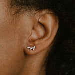 Diamond Leaf Studded Earrings