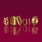 Petite 4-Diamond Huggie Earrings