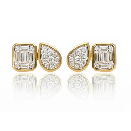 Diamond Toi et Moi Cluster Stud Earrings