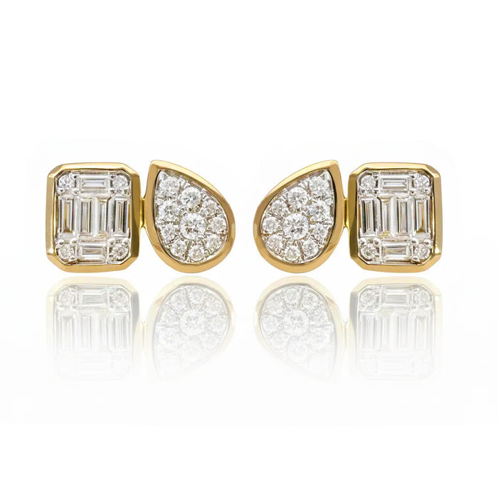 Diamond Toi et Moi Cluster Stud Earrings