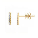 Diamond Petite Bar Stud Earrings