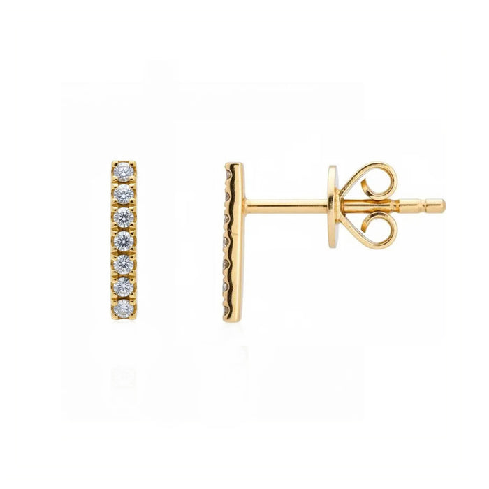 Diamond Petite Bar Stud Earrings
