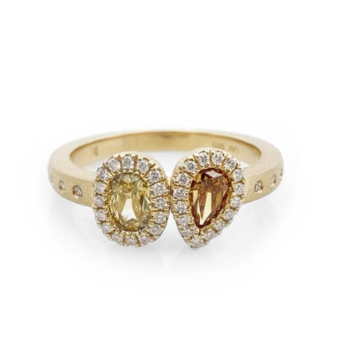 Oval and Pear Diamond Ring
