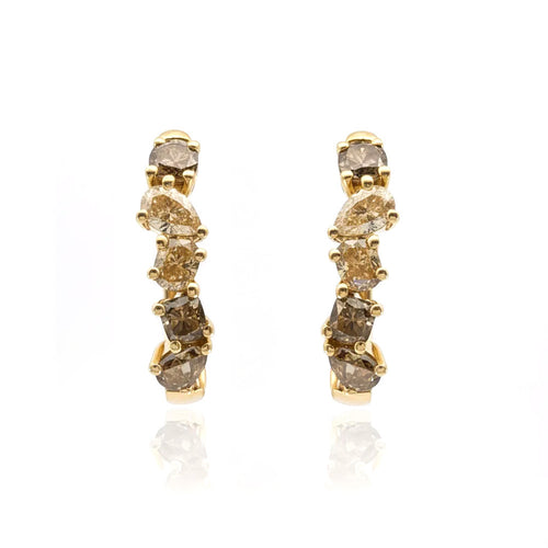 Fancy cut Diamond Hoop Earrings