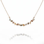 Fancy Diamond Curved Bar Necklace