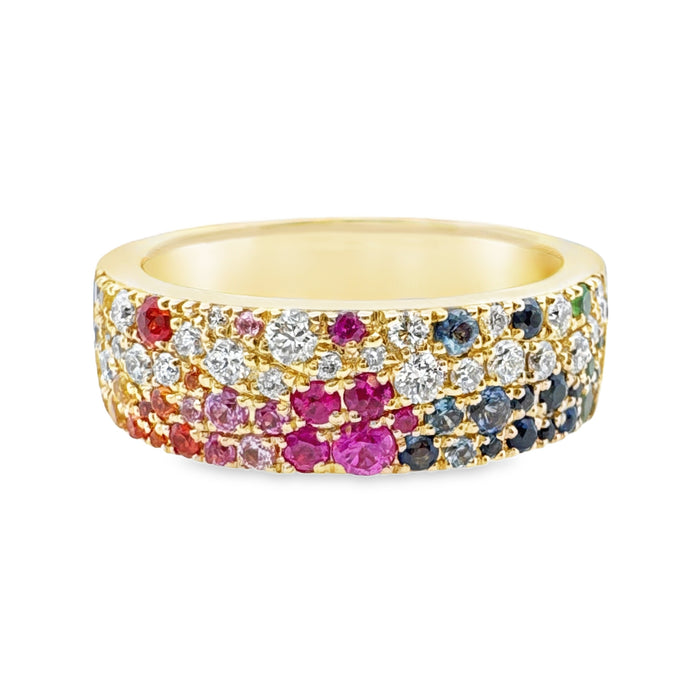 Cigar Band with Rainbow Sapphires