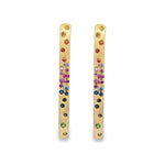 Rainbow Multigem Oval Hoop Earrings