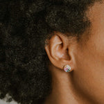 Rainbow Sapphire & Diamond Stud Earrings