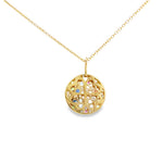 Scattered Multigem Disc Pendant Necklace