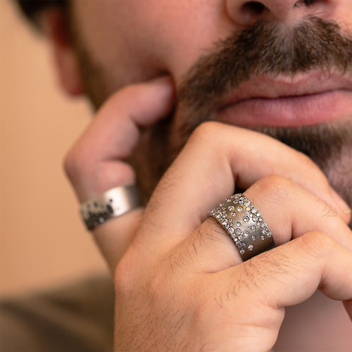 Black Finish Diamond Cigar Band Image 2