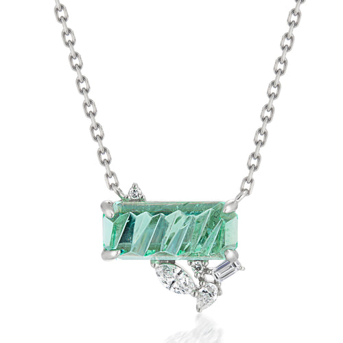 Paraiba Tourmaline & Diamond Pendant Necklace