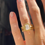 1.56ct Emerald Cut Moissanite Jin Solitaire Engagement Ring