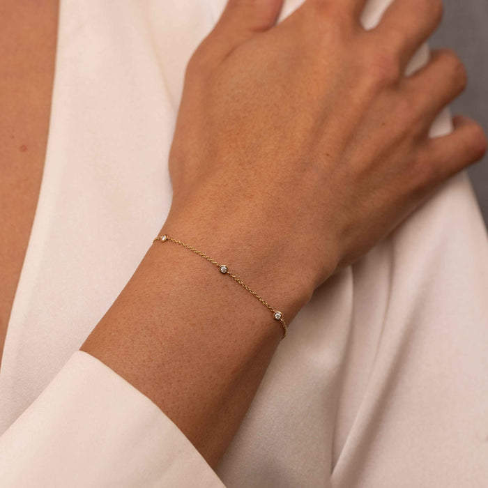 5-Diamond Station Bracelet & Diamond Pendant Necklace Gift Set