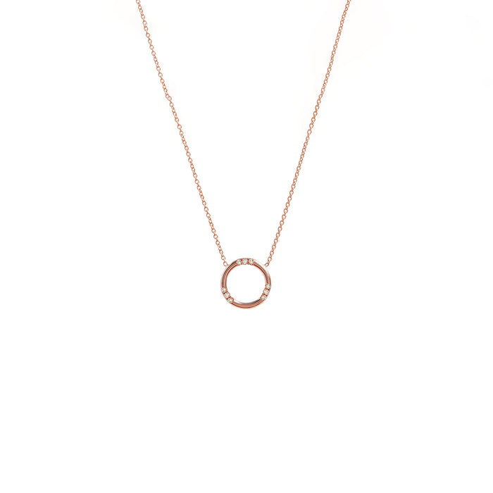 Petite Circle Diamond Pendant Necklace