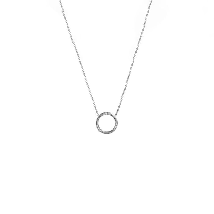 Petite Circle Diamond Pendant Necklace