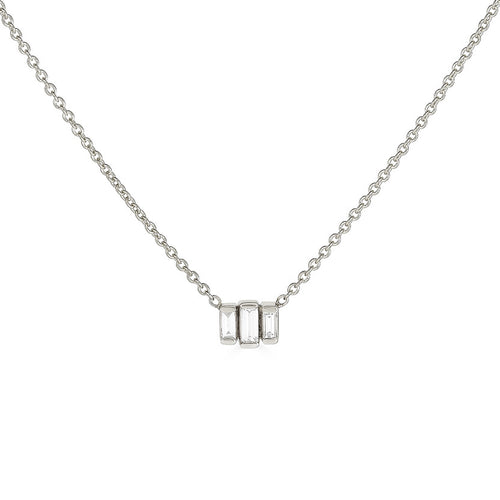 Diamond Baguette Trio Pendant Necklace