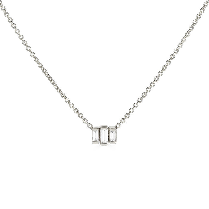 Diamond Baguette Trio Pendant Necklace