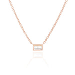 Diamond Baguette Bezel Pendant Necklace