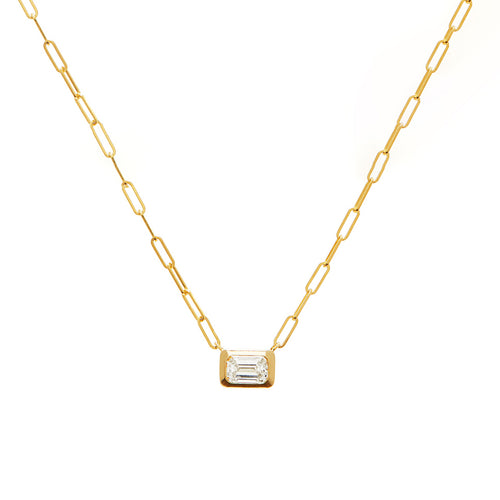 Emerald Cut Diamond Pendant Necklace