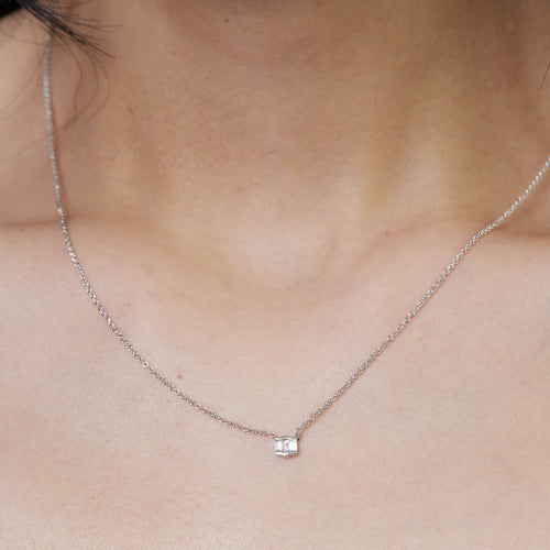 Diamond Baguette Trio Pendant Necklace Image 2