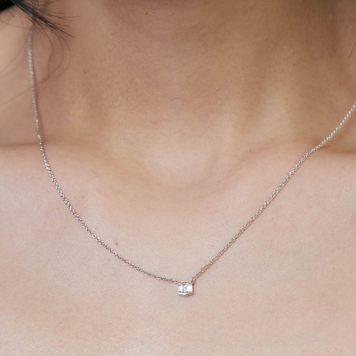 Diamond Baguette Trio Pendant Necklace