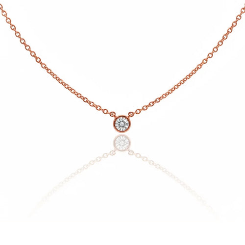Petite Diamond Bezel Pendant Necklace
