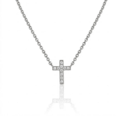 Tiny Cross Diamond Necklace
