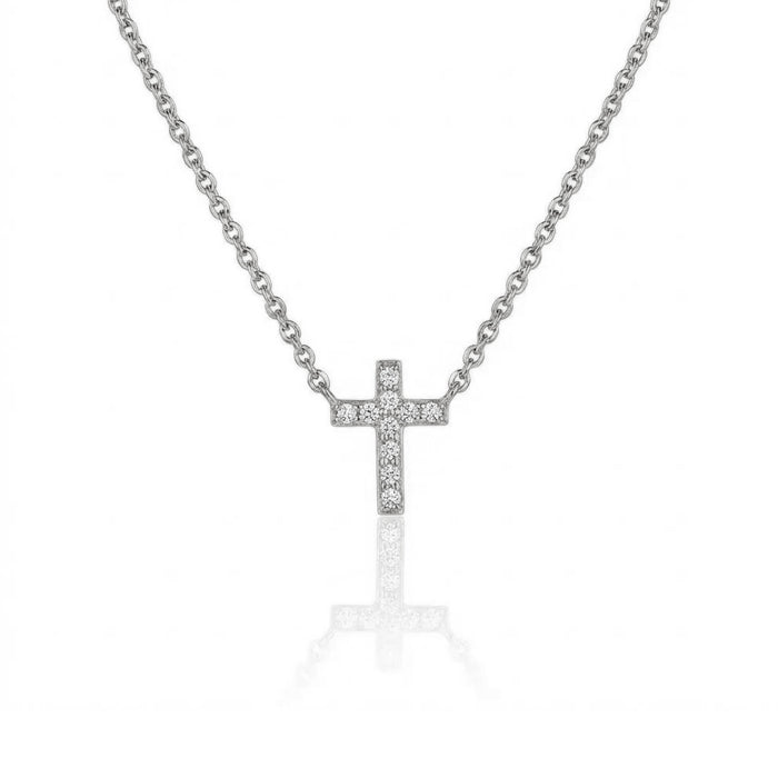 Tiny Cross Diamond Necklace