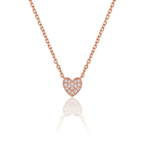 Pavé Diamond Petite Heart Necklace