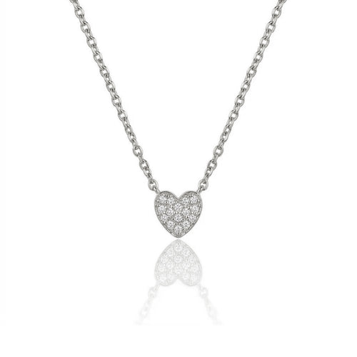 Pavé Diamond Petite Heart Necklace