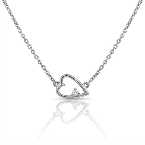 Diamond Open Heart Pendant Necklace
