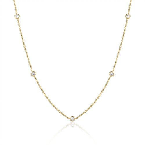 5-Diamond Station Necklace