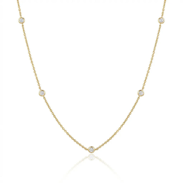 5-Diamond Station Necklace