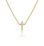 Tiny Cross Diamond Necklace