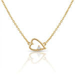 Diamond Open Heart Pendant Necklace