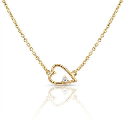 Diamond Open Heart Pendant Necklace
