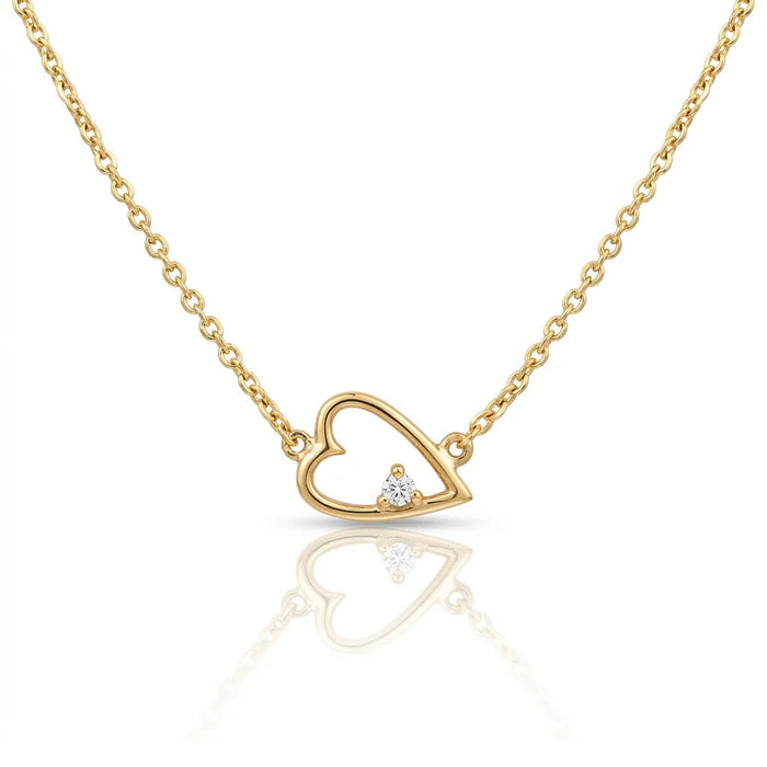 Diamond Open Heart Pendant Necklace