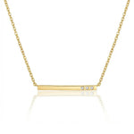 Petite Trio Diamond Bar Pendant Necklace