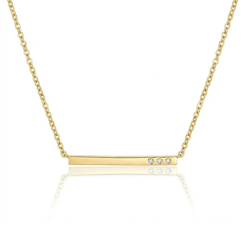 Petite Trio Diamond Bar Pendant Necklace