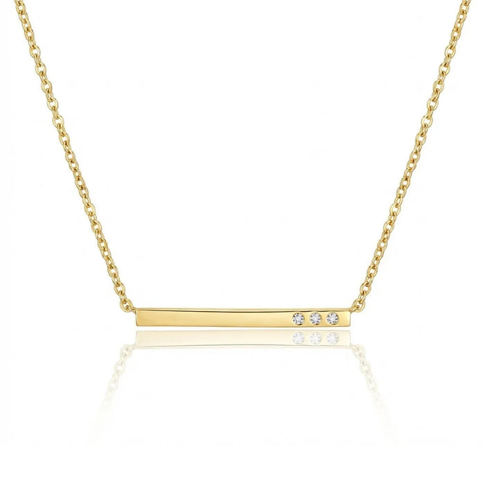 Petite Trio Diamond Bar Pendant Necklace